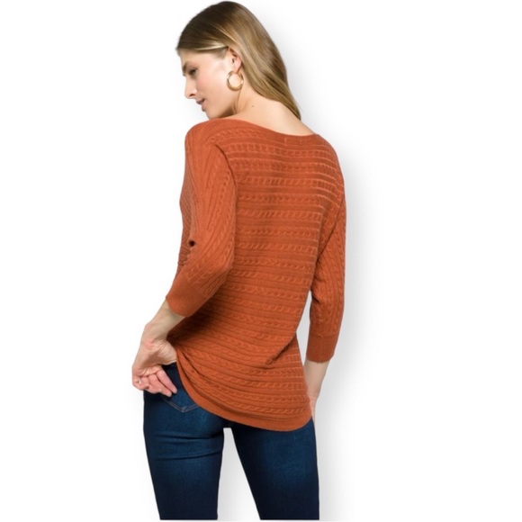 Market & Spruce Cable Knit Dolman Sweater - Picture 12 of 13